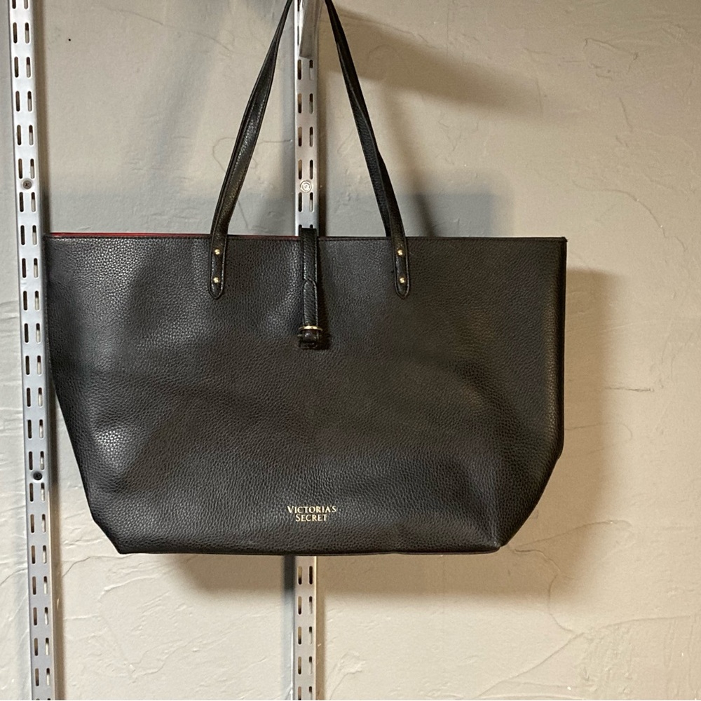 Victoria's Secret Black Leather Tote